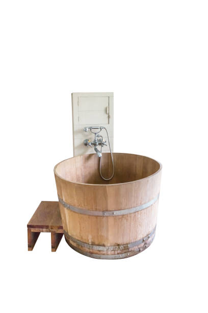istock Wooden tub, isolated on white background with clipping path 965679374