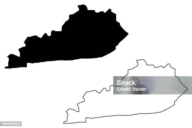 Kentucky Map Vector Stock Illustration - Download Image Now - Icon Symbol, Kentucky, Abstract