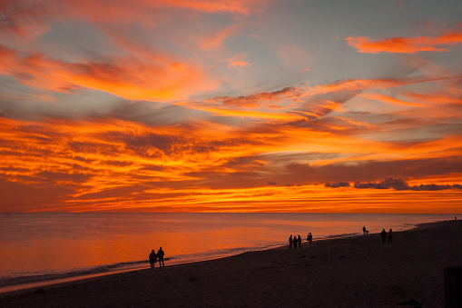 A rare, full-red sunset off Madaket beach, nantucket