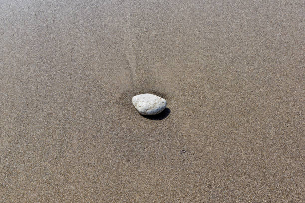 istock A lonely stone on the sand in the surf. 965696040