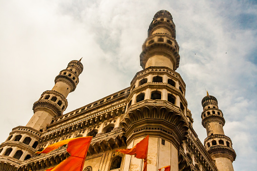 The Charminar, constructed in 1591, is a monument and mosque located in Hyderabad, Telangana, India