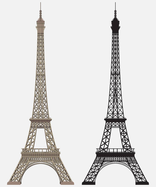 Eiffel tower Black Silhouette Stock illustration Eiffel tower and Black Silhouette. Vector. paris tower stock illustrations