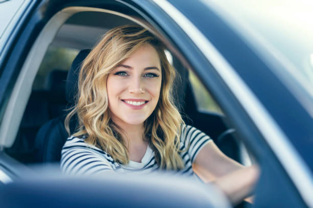 istock Attractive blonde in the car 965718892