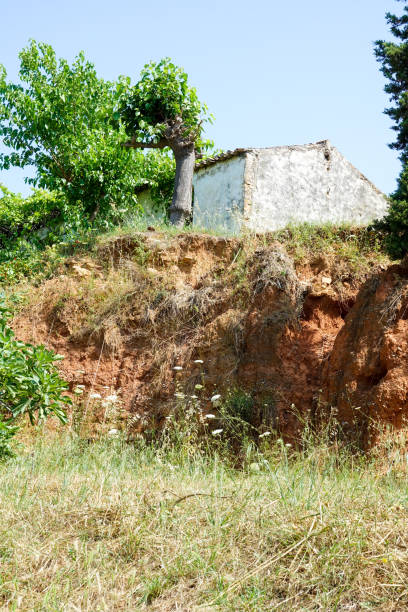 istock Small house at risk of collapse in landslides 965718984