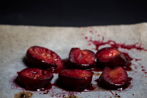 Damson baked plums