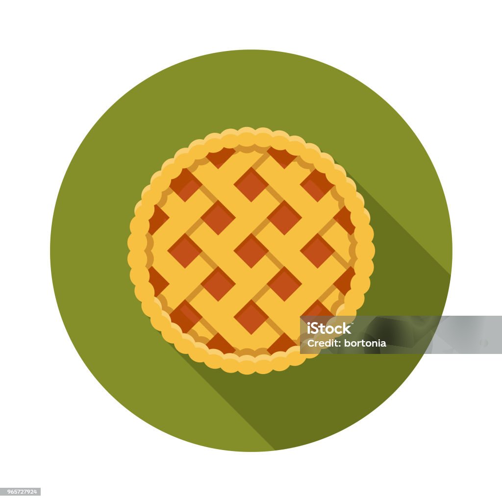 Pie Flat Design Autumn Icon with Side Shadow A colored flat design autumn themed icon with a long side shadow. Color swatches are global so it’s easy to edit and change the colors. Sweet Pie stock vector