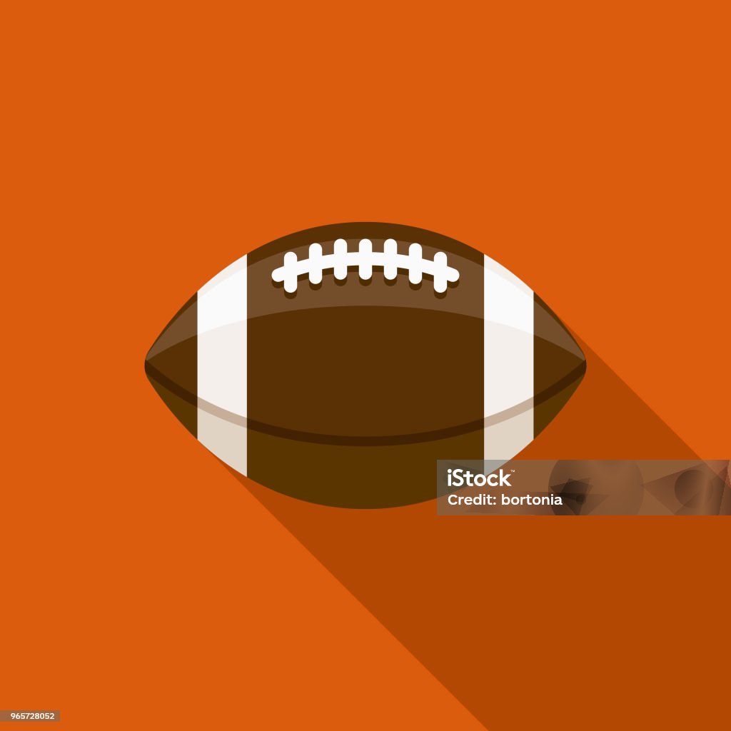 Football Flat Design Autumn Icon with Side Shadow A colored flat design autumn themed icon with a long side shadow. Color swatches are global so it’s easy to edit and change the colors. American Football - Sport stock vector