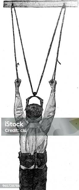 Spinal Column Extension Device Stock Illustration - Download Image Now - Black And White, Engraved Image, Engraving