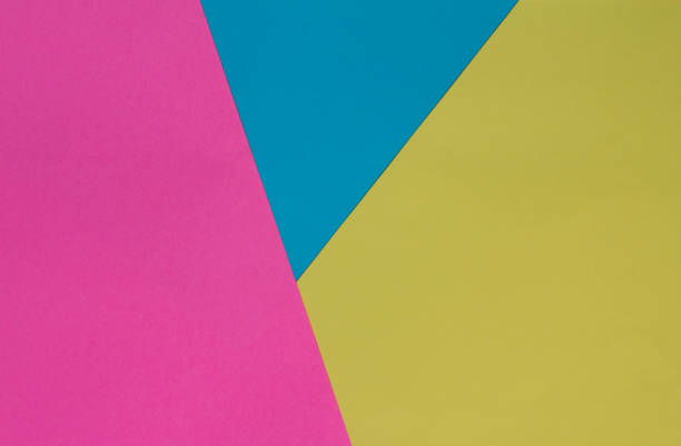 istock Creative geometric  paper background. Pink, blue, yellow colors. Abstraction. Template. 965733184