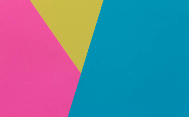 istock Creative geometric  paper background. Pink, blue, yellow  colors. Abstraction. Template. 965734876