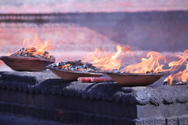 istock Burning fire in the altars. Pashupatinath Temple 965750758