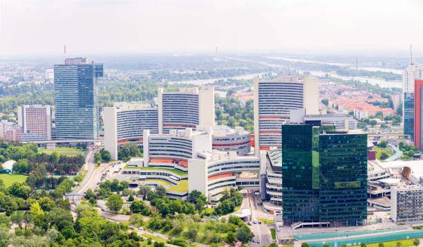 istock Panoramic view of UNO city in Vienna, Austria 965765792