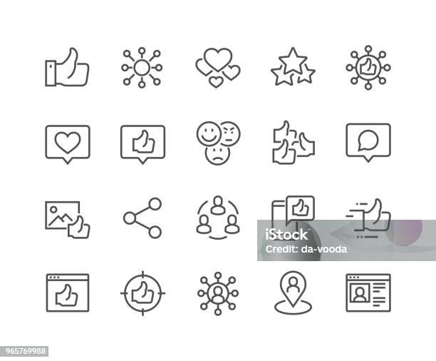 Line Social Networks Icons Stock Illustration - Download Image Now - Icon Symbol, Connection, Computer Network