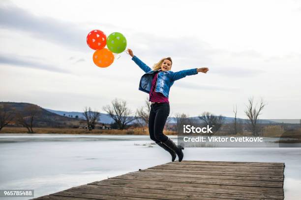 Happy Jumping Stock Photo - Download Image Now - 18-19 Years, 25-29 Years, Activity