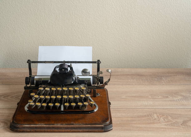 istock Ancient vintage portable typewriter with non qwerty keyboard 965802858