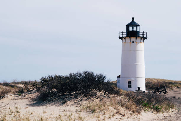 race point lighthouse - lighthouse massachusetts beach coastline imagens e fotografias de stock