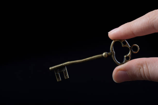 istock Hand holding a retro styled decorative key 965834684