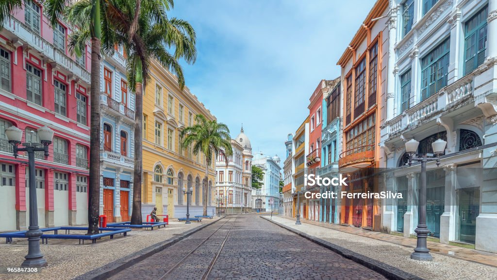 Bom Jesus street One of the most beautiful and famous street in Recife/Brazil Recife Stock Photo