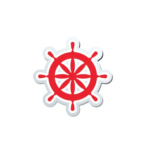 Vector illustration of Cute Nautical Icon - Ship Wheel