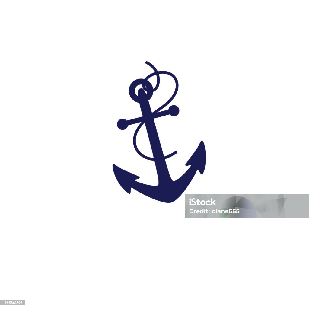 Cute Nautical Icon - Anchor Nautical Icon - Anchor Anchor - Vessel Part stock vector