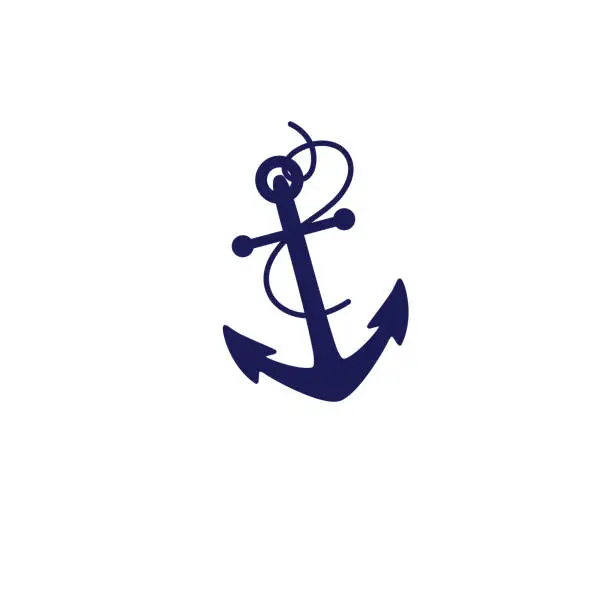 Vector illustration of Cute Nautical Icon - Anchor