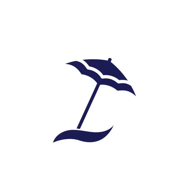Vector illustration of Cute Nautical Icon - Beach Umbrella
