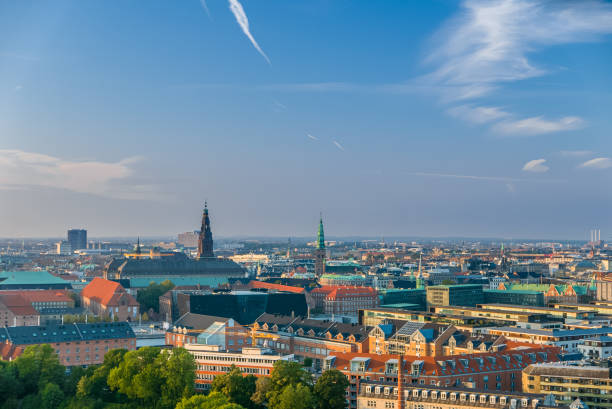 istock Copenhagen at sunset, business and enterprise district 965864836