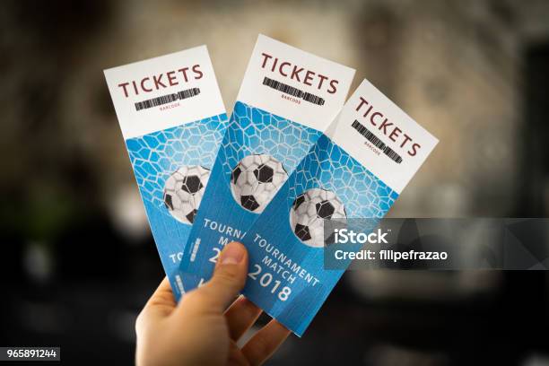 Tickets Tournament Match 2018 Stock Photo - Download Image Now - Ticket, Soccer, Sport