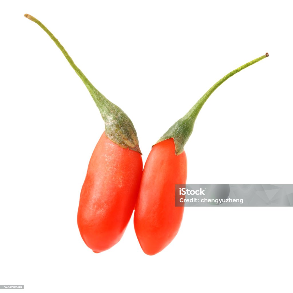 Goji Berries (Wolfberry) isolated on white Antioxidant Stock Photo