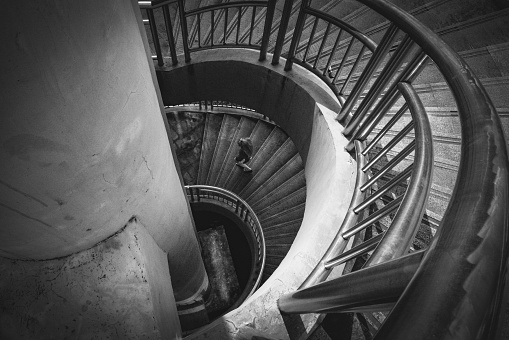 Moody spiral staircase