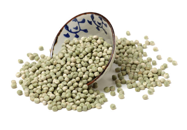 Dry green peas isolated on white background