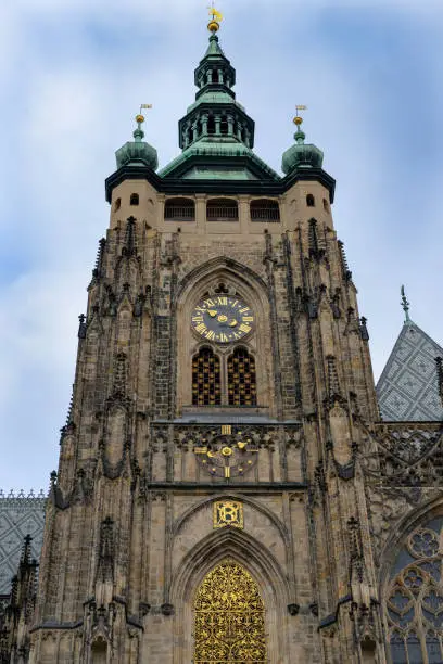view to the front facade of St.Vitus church at Prague castle - Praha Czech republic