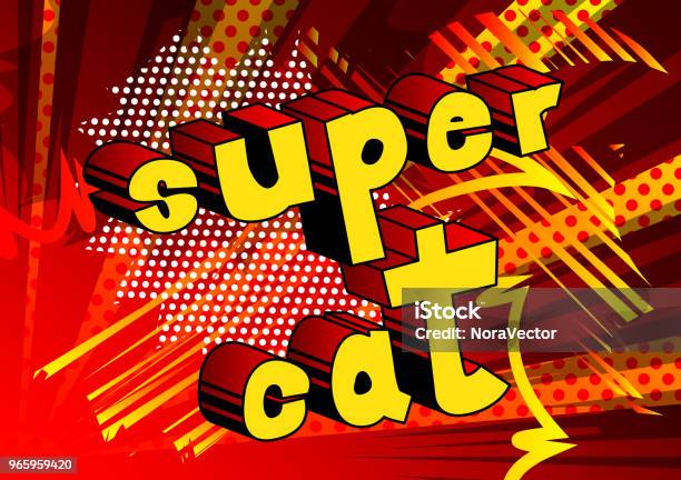 Super Cat Stock Vektor Art und mehr Bilder von Abstrakt - Abstrakt, Comic - Kunstwerk, Comic - Publikation