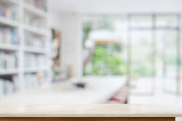 istock Empty marble table in living room. for product display montage 965969852