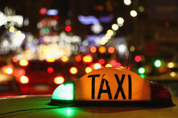 istock Taxi at night - Bucharest, Romania. 965971604