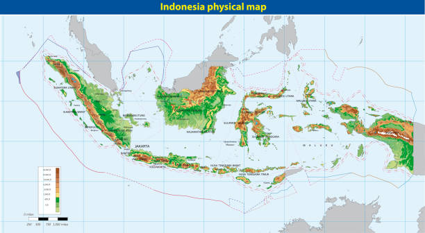 Vector Of Indonesia Physical Map Stock Vector Of Indonesia Physical Map 