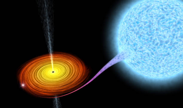 istock Black hole absorbs star, Astronomically accurate 3D illustration 966008560