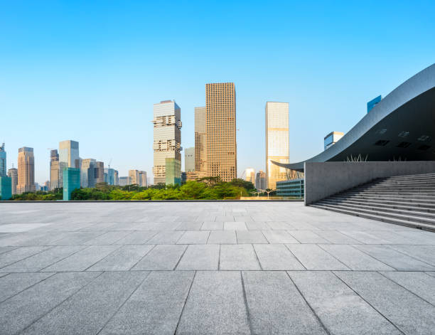 istock empty square floor and modern city skyline in Shenzhen 966020702