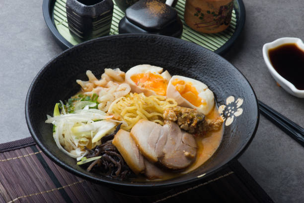 istock japanese spicy miso ramen noodles with pork belly and marinated egg 966032252