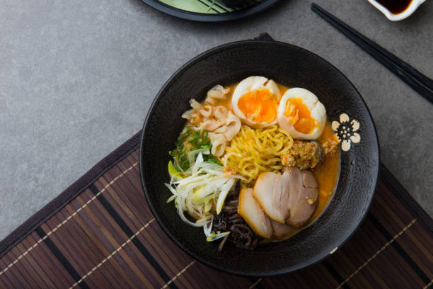 istock japanese spicy miso ramen noodles with pork belly and marinated egg 966032324