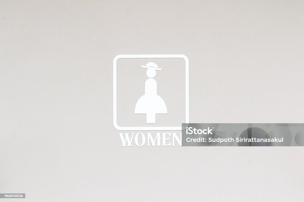 Weibliche Frauen WC Schild - Lizenzfrei Bildkomposition und Technik Stock-Foto