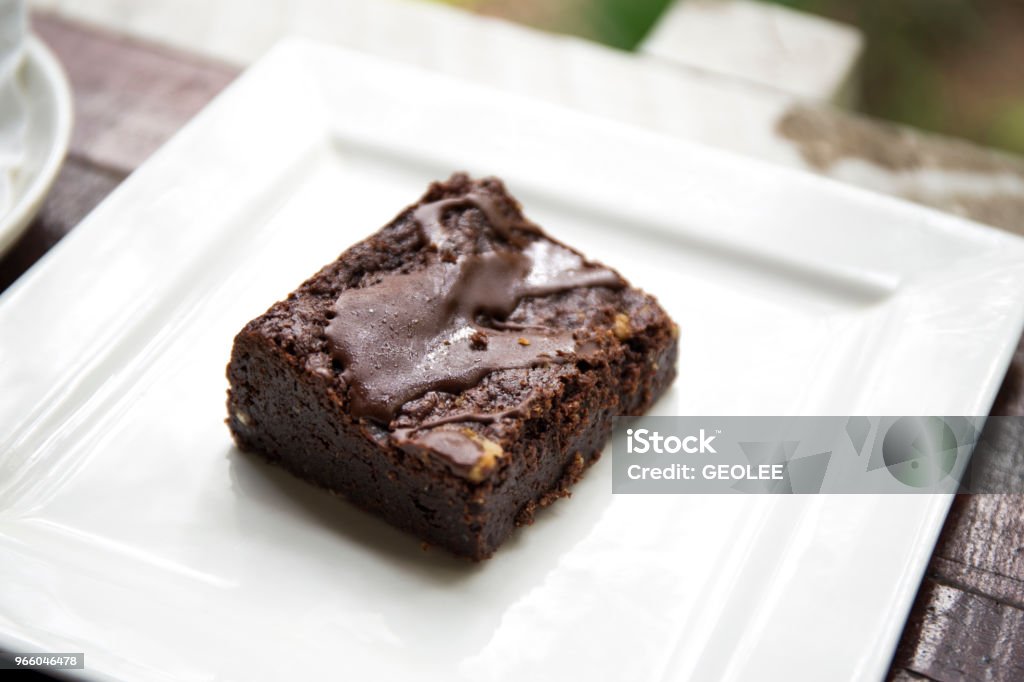 Schokoladen-brownie dessert - Lizenzfrei Brownie Stock-Foto