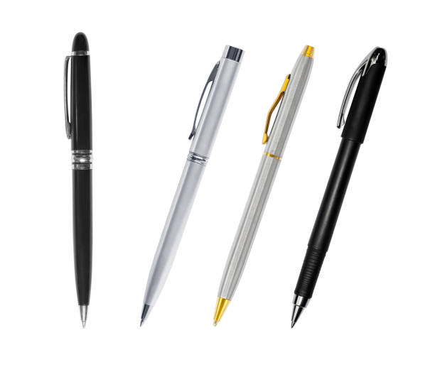 istock Set of pens isolated on white background 966053114