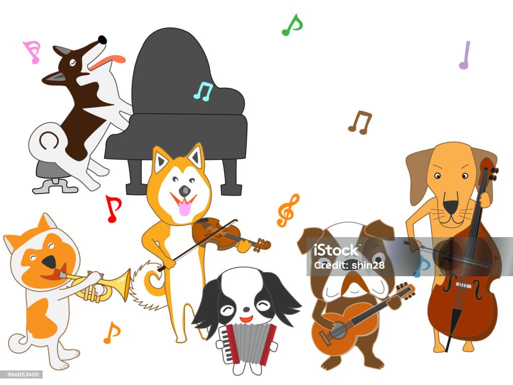 musik hund - Royaltyfri Avkoppling vektorgrafik