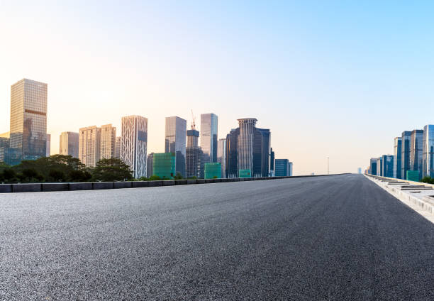 istock Empty asphalt road and modern city skyline in Shenzhen 966053606