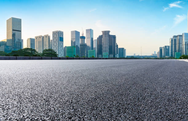 istock Empty asphalt road and modern city skyline in Shenzhen 966101480
