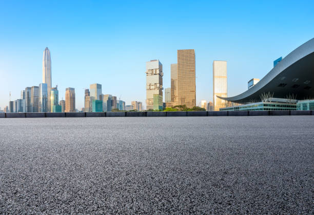 istock Asphalt square road and modern city skyline in Shenzhen 966105798