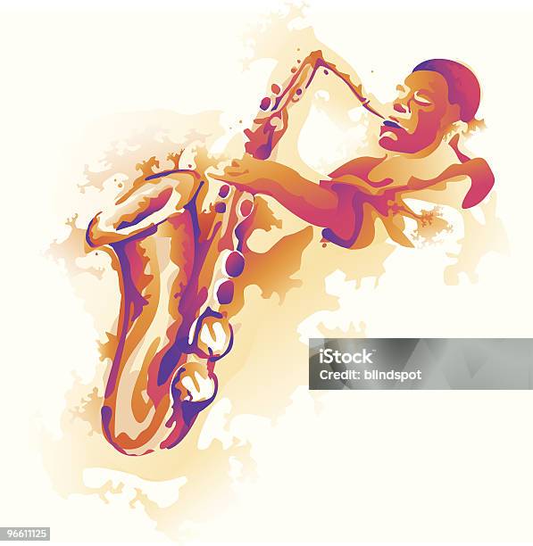 Splashing Solo Stock Illustration - Download Image Now - Jazz Music, Music, Saxophone