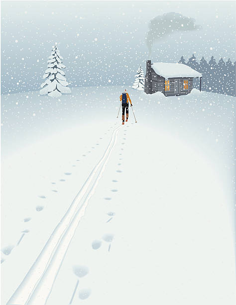 Holidays! (in a winter landscape) vector art illustration