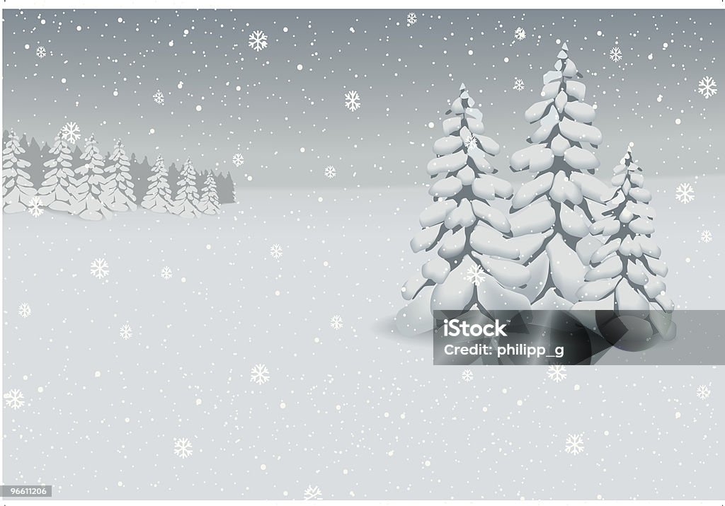 Fondo de paisaje de invierno (vector - arte vectorial de Aire libre libre de derechos